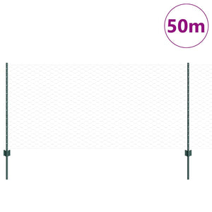 Stängsel med stolpe Grön 1 x 50 m Stål och PVC