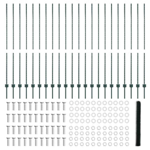 Stängsel med stolpe Grön 1,6 x 50 m Stål och PVC