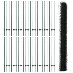 Stängsel med stolpe Grön 1,4 x 100 m Stål och PVC