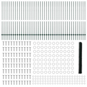 Stängsel med stolpe Grön 1,6 x 100 m Stål och PVC