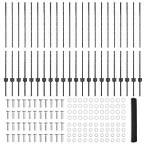 Stängsel med stolpe Grå 1,2 x 50 m Stål och PVC
