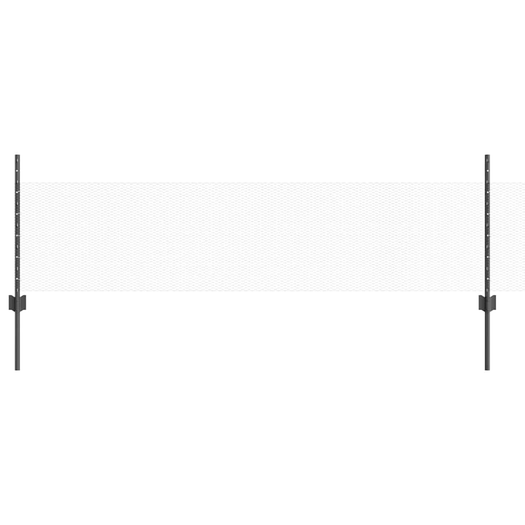 Sexkantigt staket med stolpe 100 x 0,5 m PVC-belagda stål Grå
