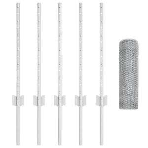 Stängsel med stolpe Silver 0,5 x 10 m Stål