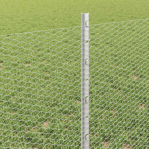 Stängsel med stolpe Silver 0,6 x 25 m Stål