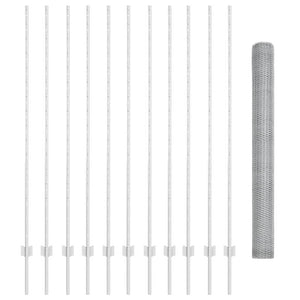 Stängsel med stolpe Silver 1,6 x 25 m Stål