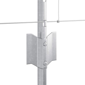 Stängsel med stolpe Silver 0,8 x 25 m Stål