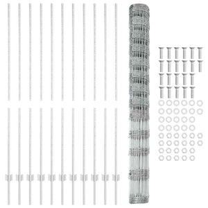 Stängsel med stolpe Silver 1,5 x 25 m Stål
