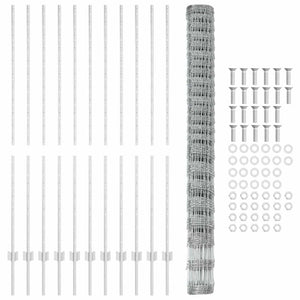 Stängsel med stolpe Silver 1,6 x 25 m Stål