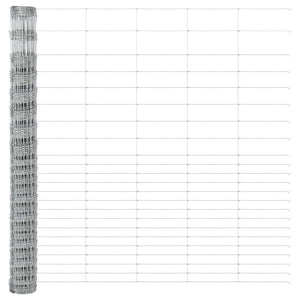 Stängsel med stolpe Silver 1,6 x 25 m Stål