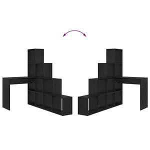 Hörnskrivbord Svart Ek 101,5 x 149,5 x 149,5 cm Konstruerat trä