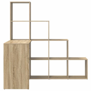 Hörnskrivbord med hylla Sonoma-ek 101,5 x 149,5 x 149,5 cm