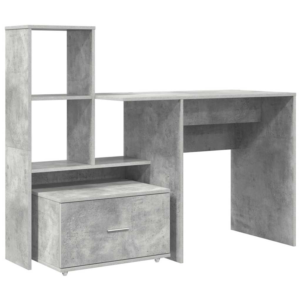 Skrivbord Betonggrå Konstruerat trä 131,5 x 50 x 106,5 cm