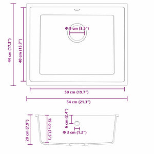 Diskho Grå 54 x 44 x 20 cm Granit