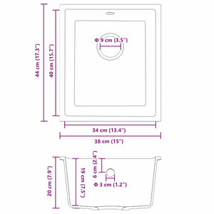 Diskho Beige 38 x 44 x 20 cm Granit