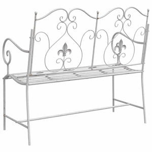 Trädgårdsbänk Vit 104 x 54 x 93 cm Stål