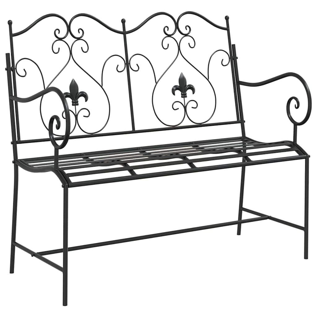 Trädgårdsbänk Svart 104 x 54 x 93 cm Stål