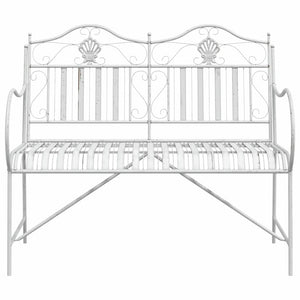 Trädgårdsbänk Vit 104 x 54 x 93 cm Stål