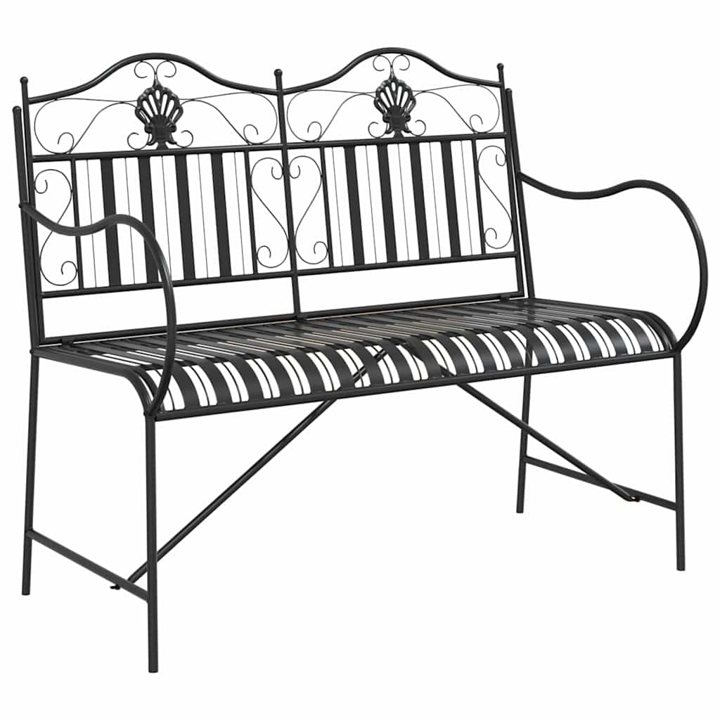 Trädgårdsbänk Svart 103,5 x 59 x 89 cm Stål
