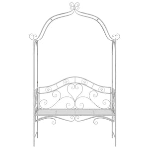 Trädgårdsbänk med kudde Vit 104 x 54 x 93 cm Stål