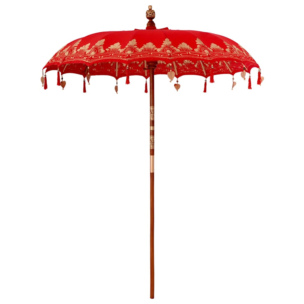 Balinesisk Parasol Röd 185 x 185 x 260 cm Bomull