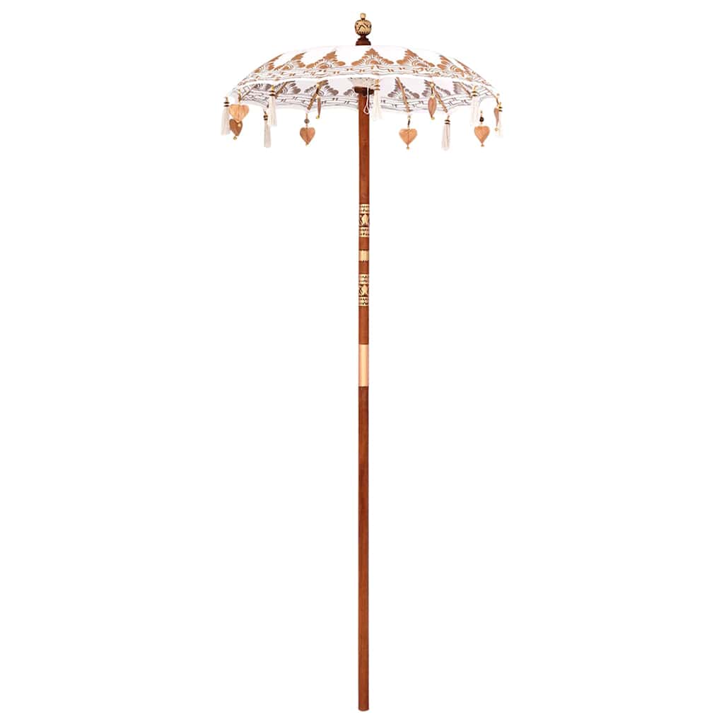 Balinesisk Parasol Kräm 125 x 125 x 260 cm Bomull
