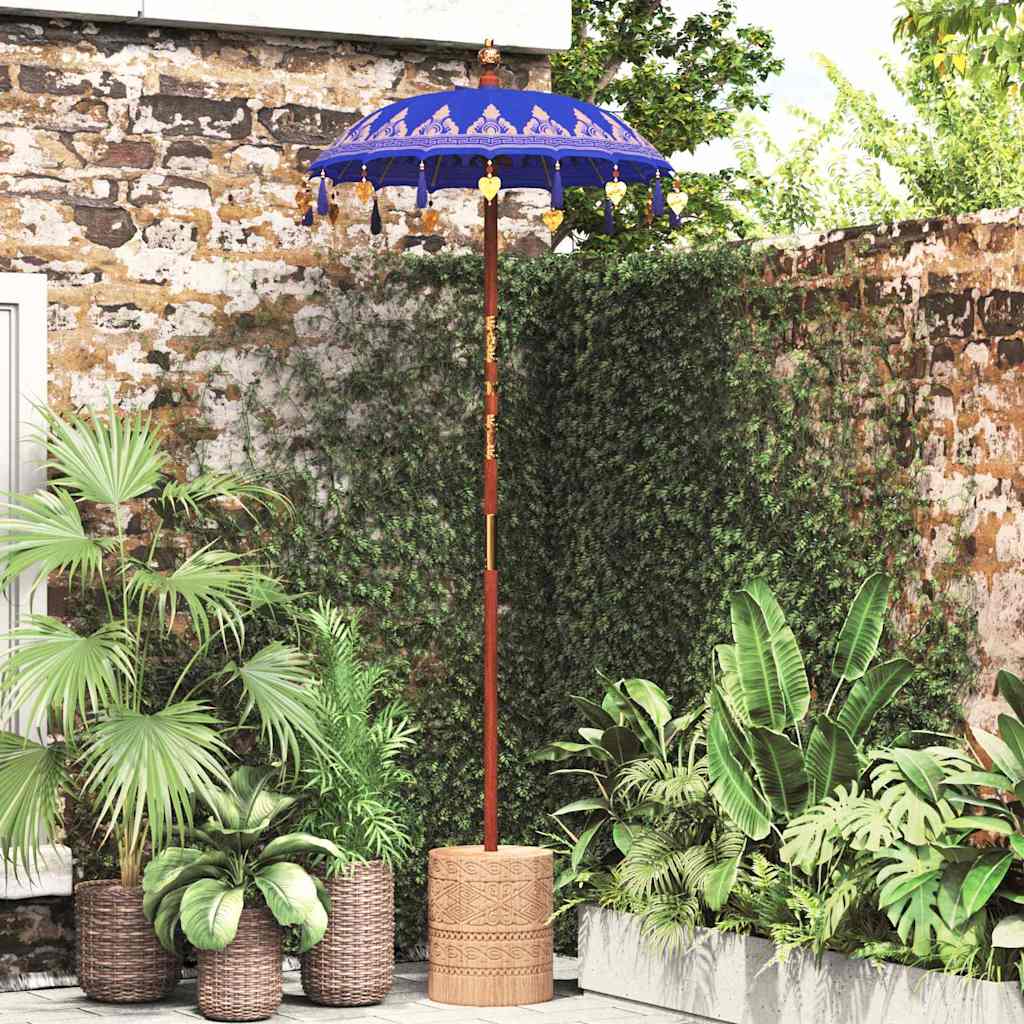 Balinesisk Parasol Blå 125 x 125 x 260 cm Bomull