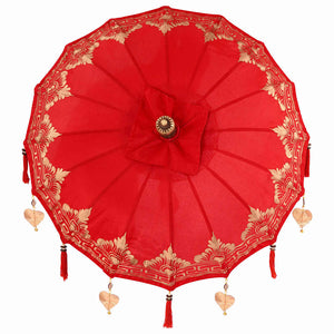 Balinesisk Parasol Röd 95 x 95 x 260 cm Bomull