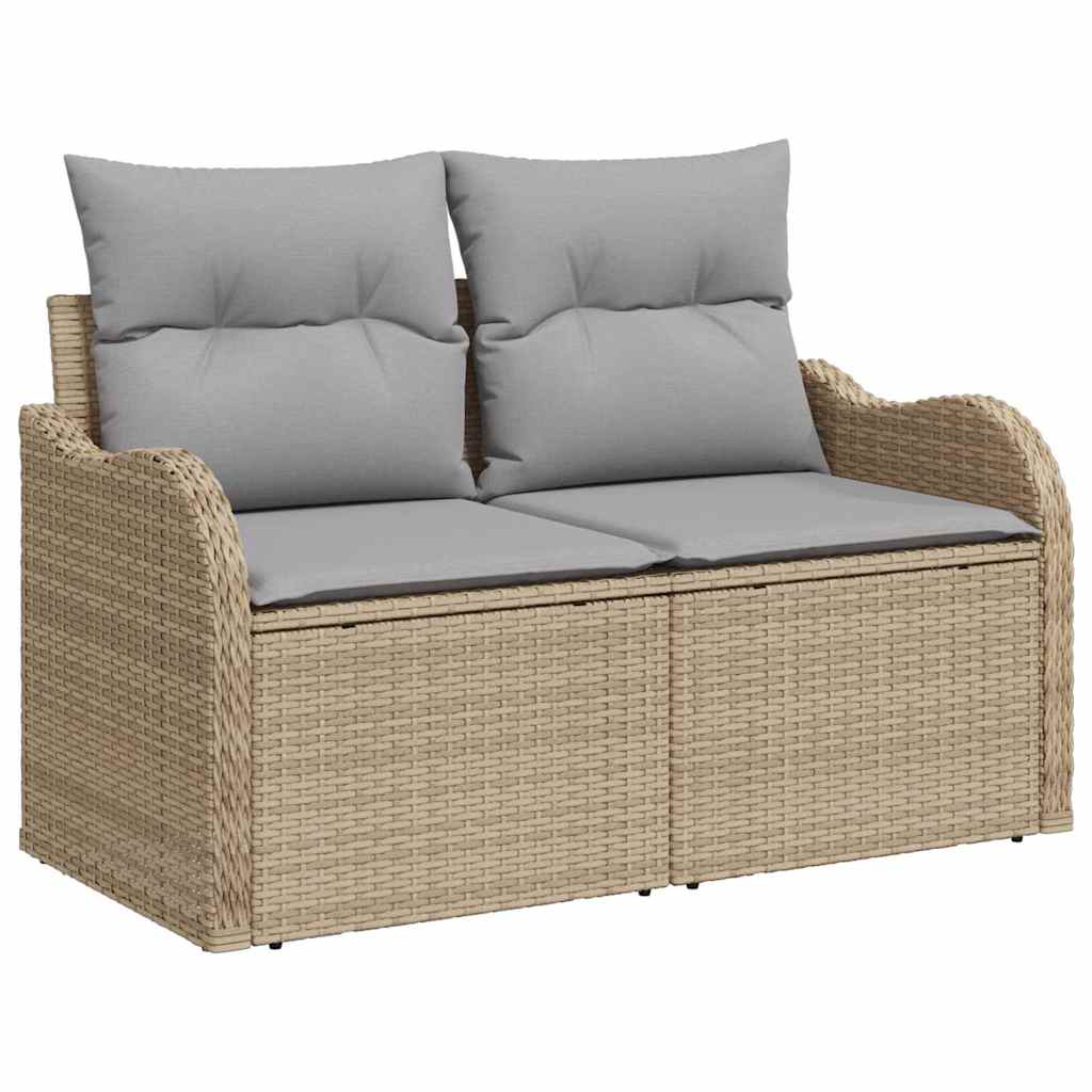 Trädgårdsoffa med kudde Beige 121 x 62 x 69cm konstrotting