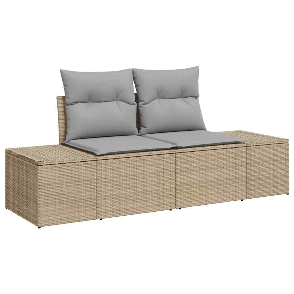 Trädgårdsoffa med kudde Beige 184 x 62 x 69 cm konstrotting