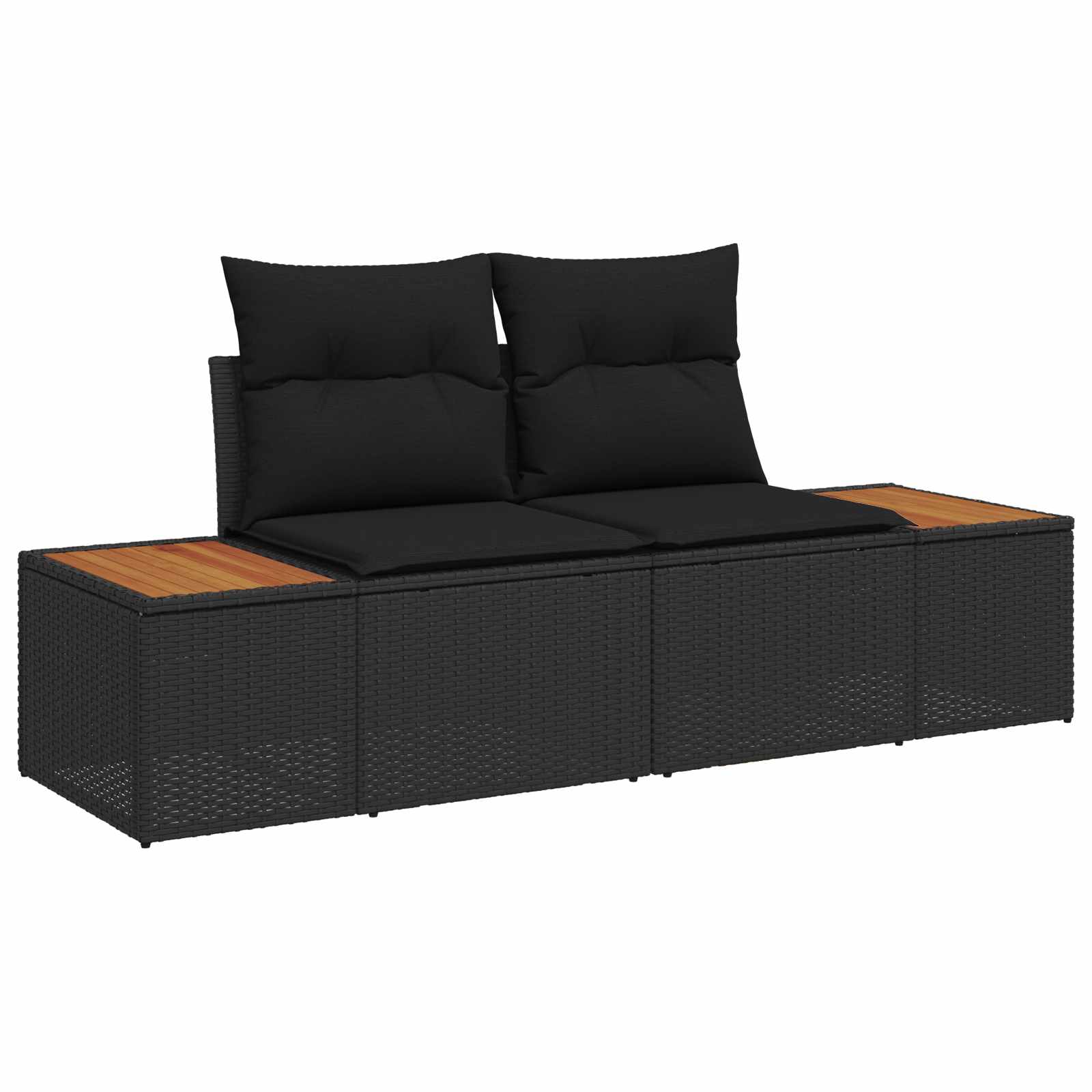 Trädgårdsoffa Svart 184 x 62 x 85cm konstrotting
