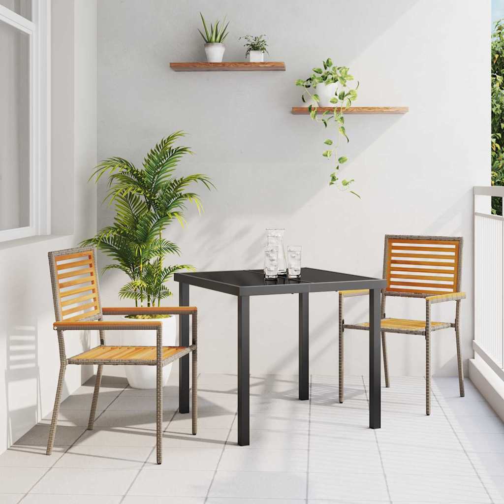 Trädgårds stapelbara stolar 2 pcs Brun och Grå 54 x 56 x 90 cm