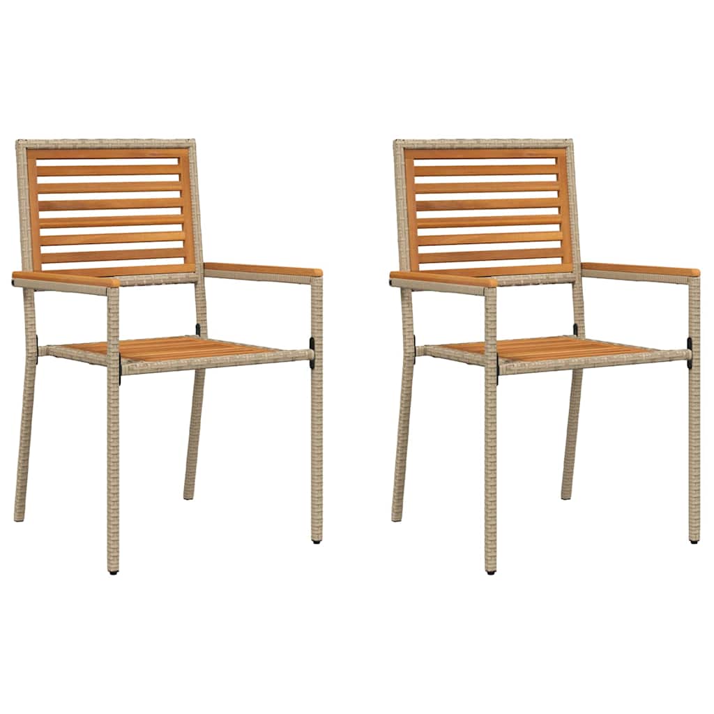 Trädgårds stapelbara stolar 2 pcs Brun och beige