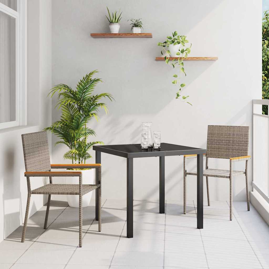 Trädgårds stapelbara stolar 2 pcs Grå och Brun 54 x 56 x 90 cm