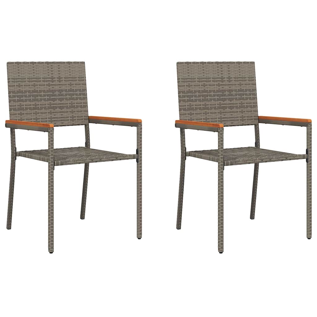 Trädgårds stapelbara stolar 2 pcs Grå och Brun 54 x 56 x 90 cm