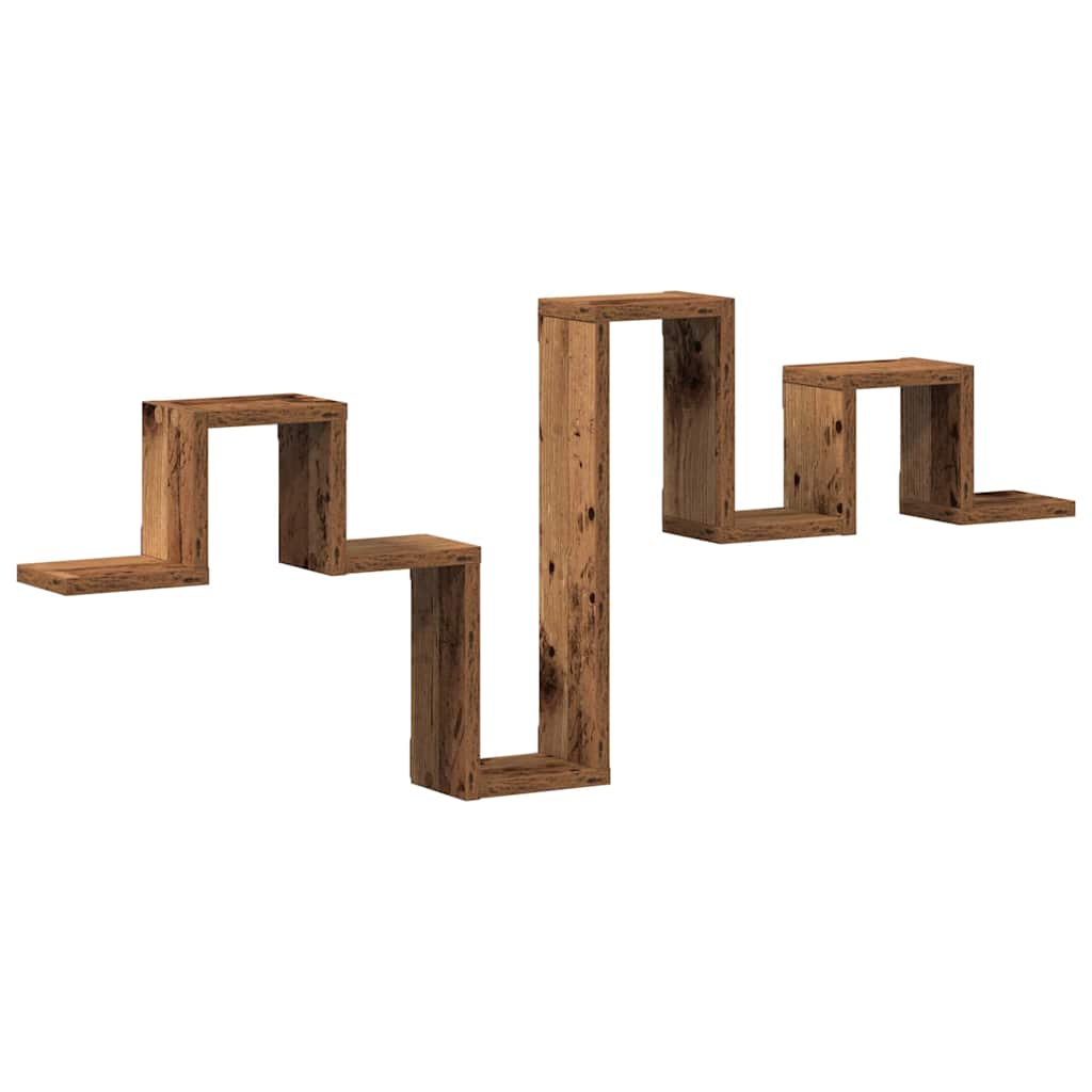 Vägg hylla Väggmonterat Gammalt trä 104.5 x 43 x 10 cm