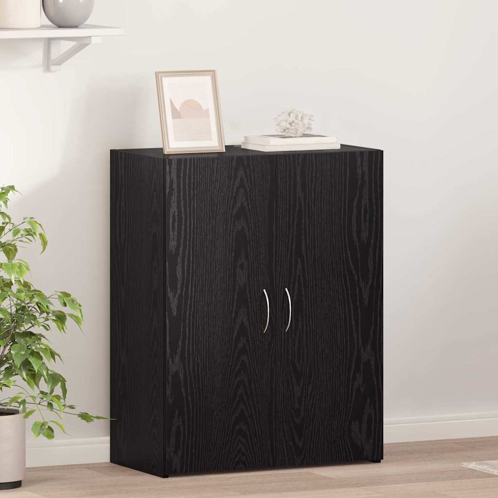 Kontorsskåp Svart ek 70 x 32 x 77.5 cm Konstruerat trä