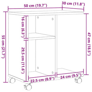 Sidobord med hylla Gammalt trä 50 x 30 x 55 cm Konstruerat trä