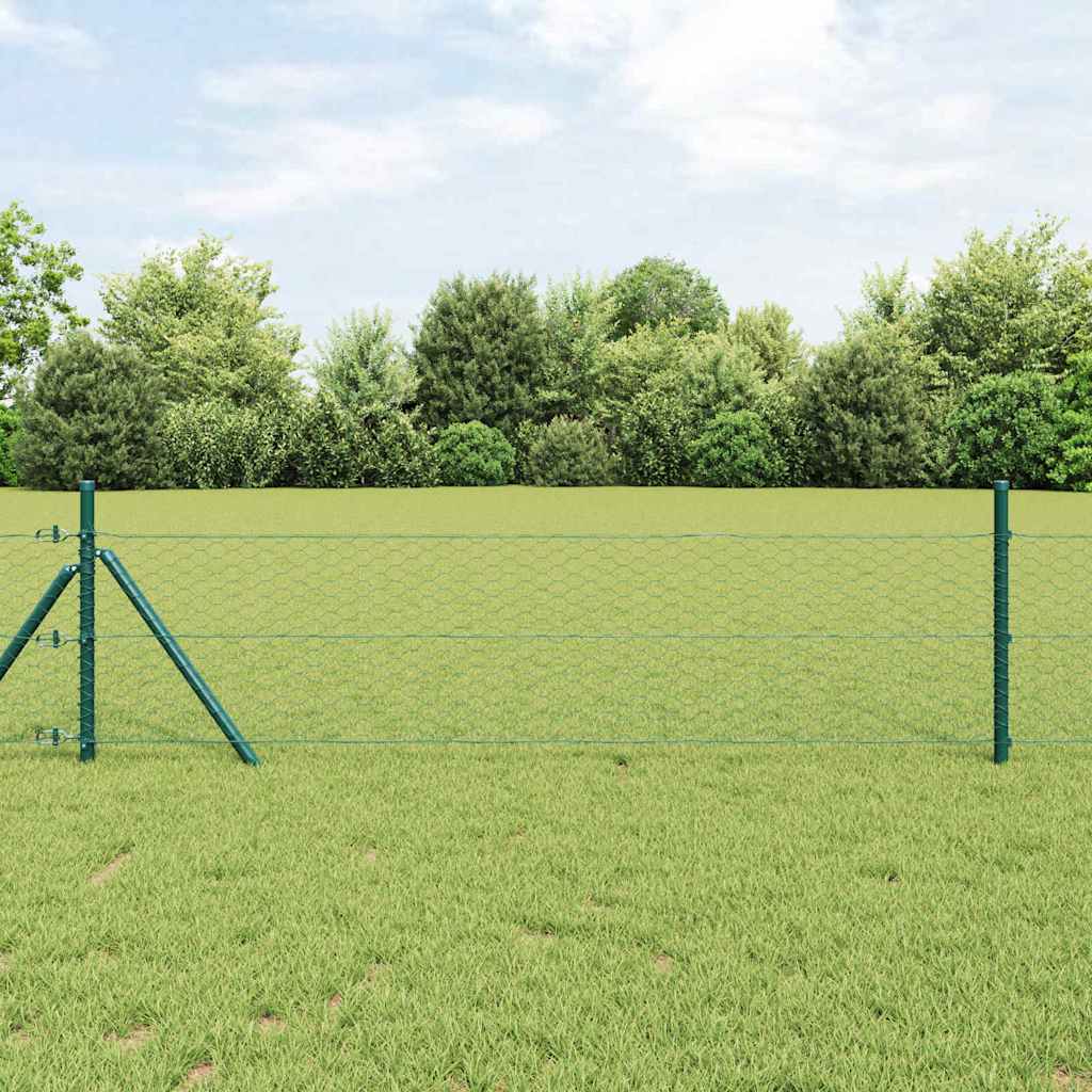 Hexagonstängsel Grön 0,8 x 50 m PVC