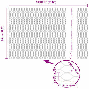 Hexagonstängsel Grön 0,8 x 100 m PVC