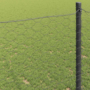 Hexagonstängsel Grå 1,5 x 10 m PVC