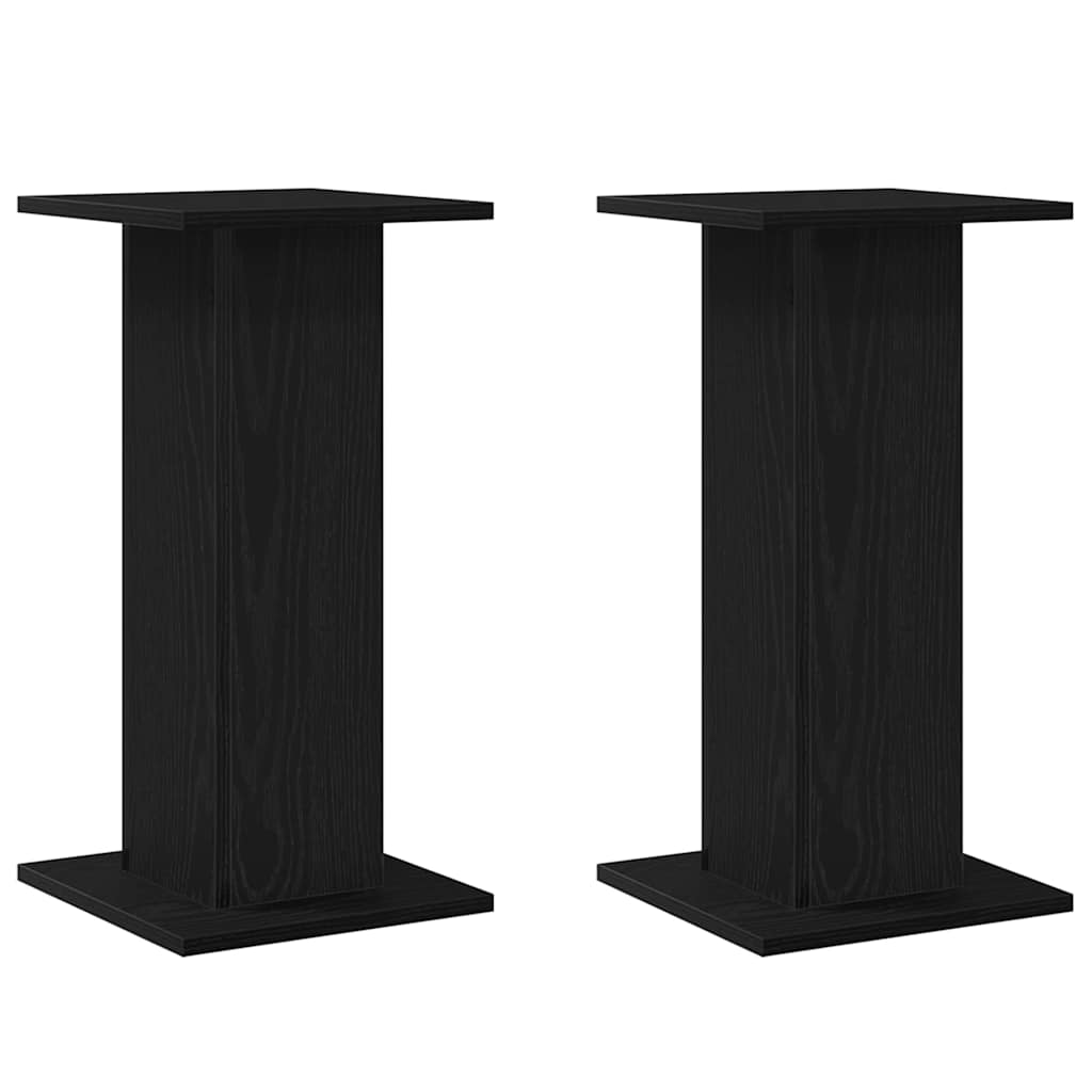 Växtställ 2 st Svart Ek 30 x 30 x 60 cm Konstruerat trä