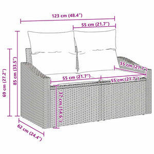 Soffset med kudde 4 pcs Ljusgrå konstrotting
