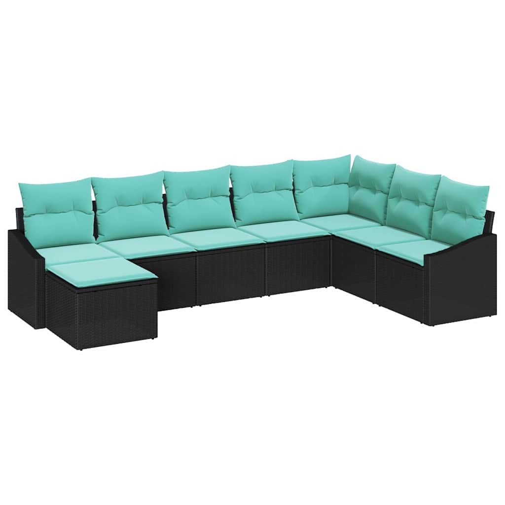 Soffset med kudde 8 pcs Svart konstrotting
