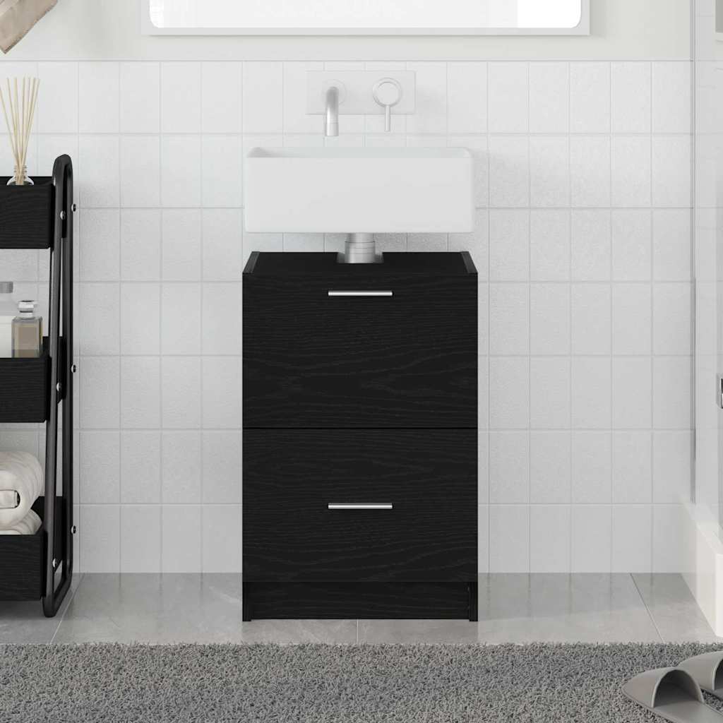 Badrumsskåp Svart Ek 40 x 37 x 59 cm Konstruerat trä