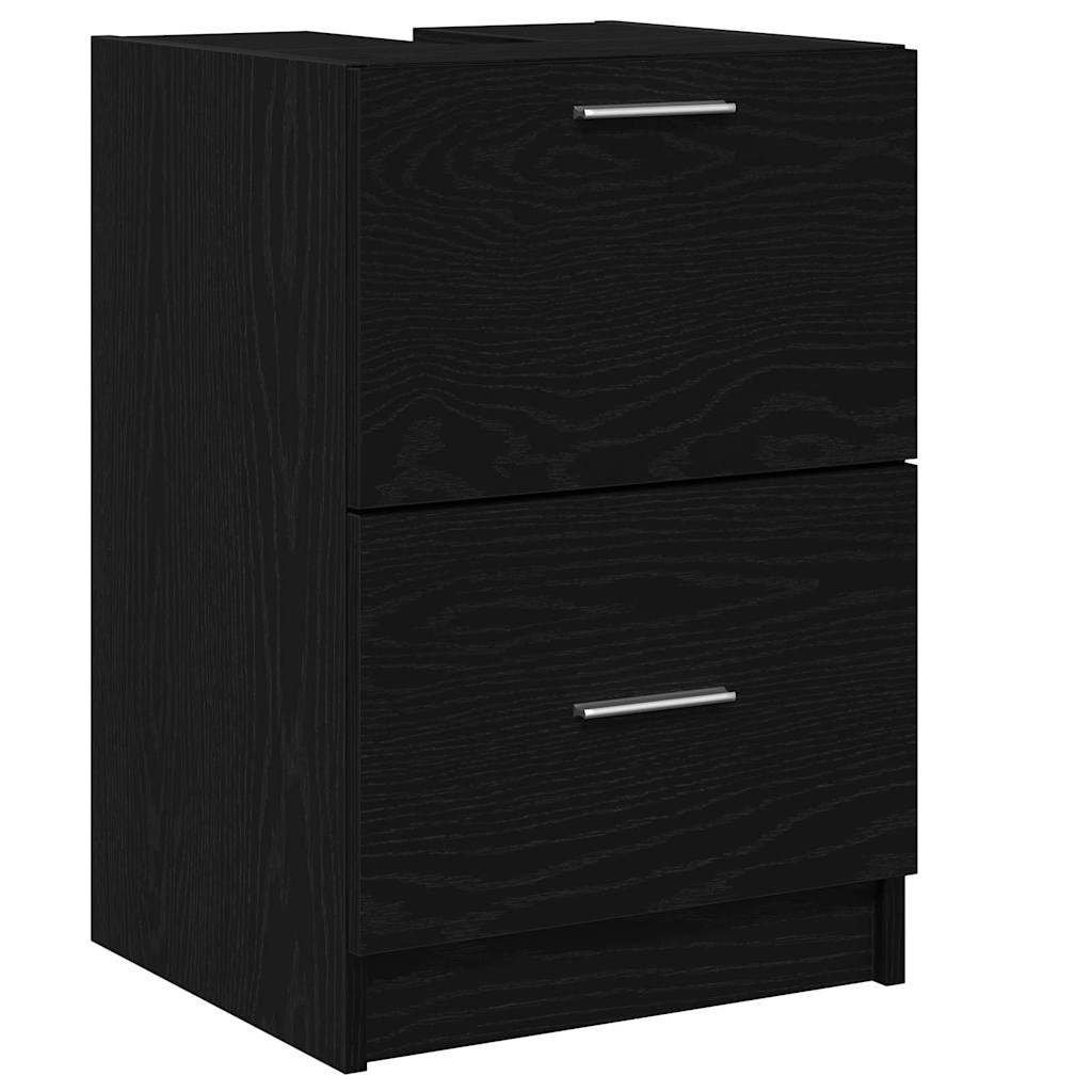 Badrumsskåp Svart Ek 40 x 37 x 59 cm Konstruerat trä