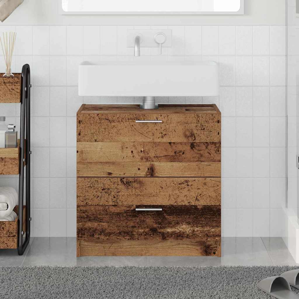 Badrumsskåp Gammalt trä 59 x 37 x 59 cm Konstruerat trä