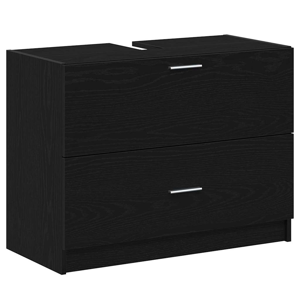 Badrumsskåp Svart Ek 78 x 37 x 59 cm Konstruerat trä