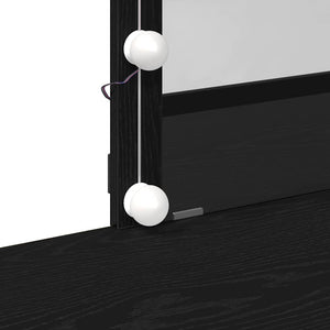 Sminkbord med låda Svart ek 100 x 40 x 130 cm Konstruerat trä