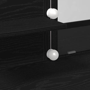 Smyckebord med låda Svart Ek 100 x 40 x 130 cm Konstruerat trä