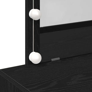 Smyckebord med låda Svart Ek 100 x 40 x 120 cm Konstruerat trä